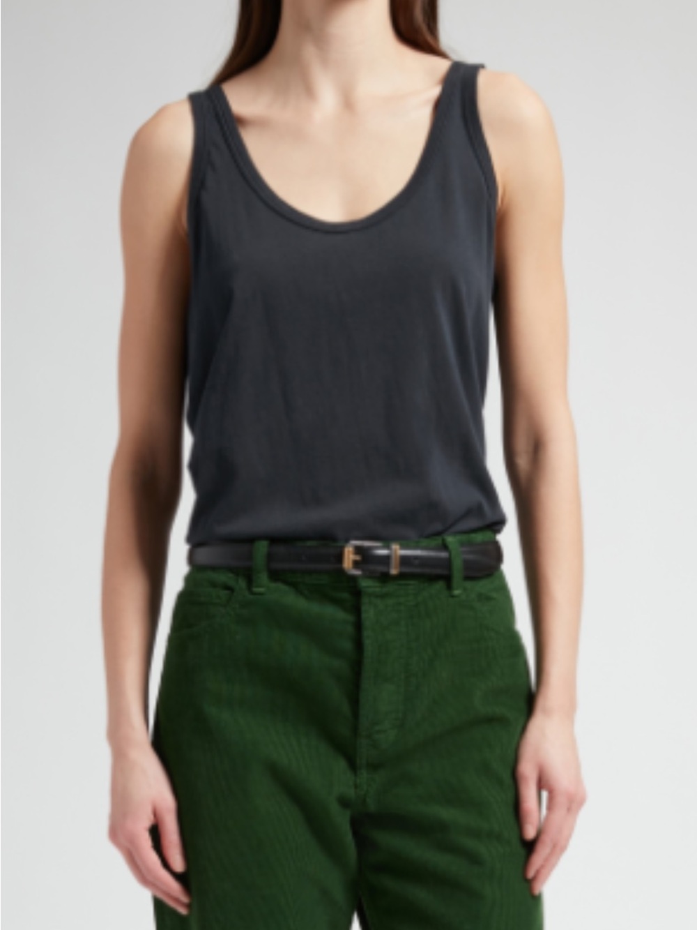 The Row Black Scoop Neck Tank Top